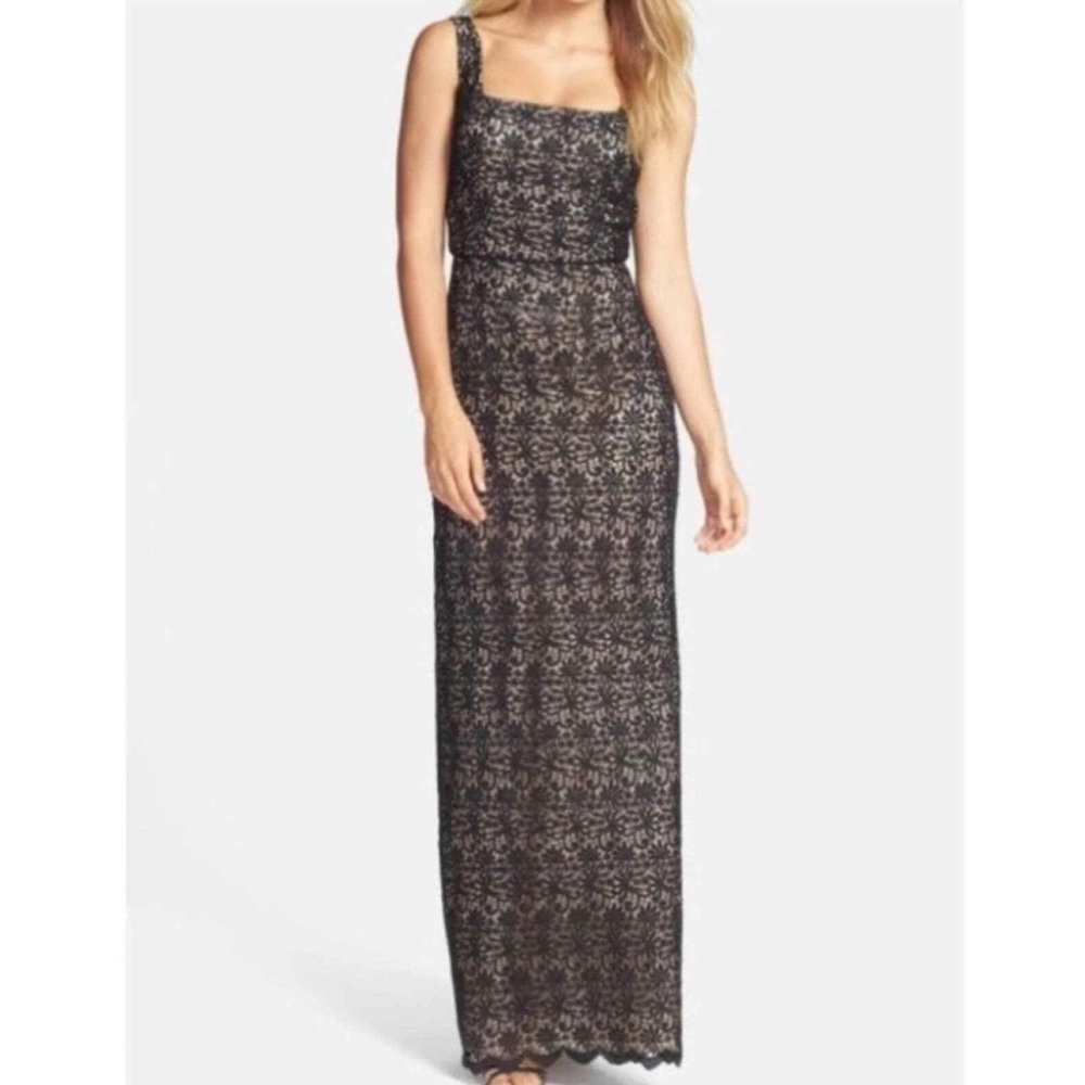 Jill Stuart Elegant Black Lace Maxi Dress